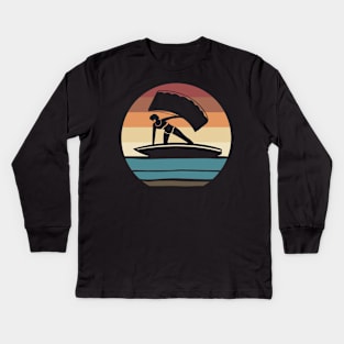 Kitesurfing Girl Kids Long Sleeve T-Shirt